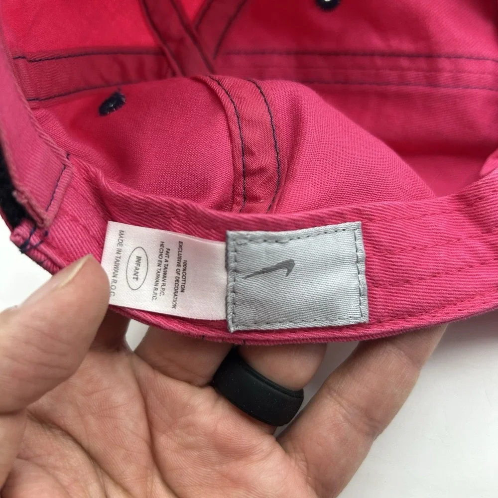 Vintage Y2K Nike Hat Baseball Cap Strapback Swoosh Pink Size Infant Silver Tag‎